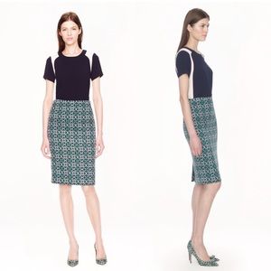 J. Crew No. 2 Pencil Skirt Lattice Medallion 0 A3239